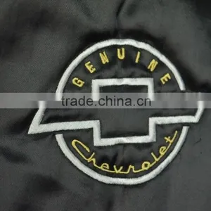Wholesale Shiny Black 100% Polyester Satin Baseball Jacket thumbnail-3