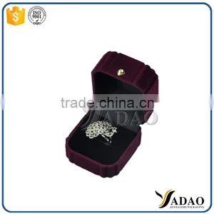 Unique High Quality Purple Custom Velvet Jewelry Boxes Ring Packaging thumbnail-1