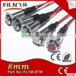 8mm Led Bulbs for Marine Navigation Red Signal Pilot Lamp 12v Indicator Light With Wire thumbnail-5