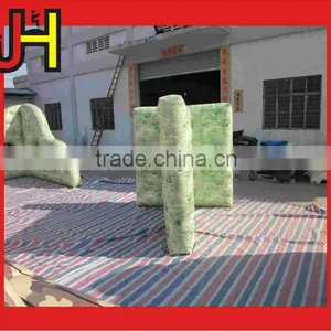 Cheap Green&White T-Shape Wall Inflatable Paintball Bunkers For Sale thumbnail-6