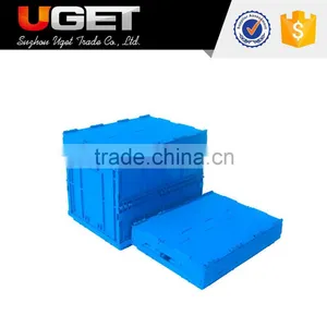 Made in China Stackable Injection Plastic Moving Crate With Lid for Sale thumbnail-1