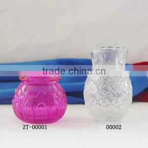 Lotus Shaped Clear Glass Candle Empty Jar With Figure thumbnail-1