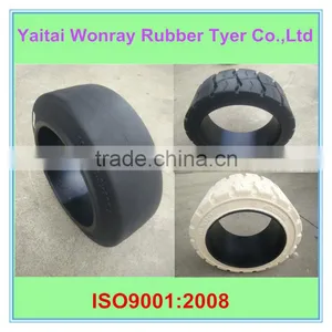 16 1/4X6X11 1/4 Forklift Rubber Tire Solid Press-on Shaped Tire 16 1/4X6X11 1/4 thumbnail-1