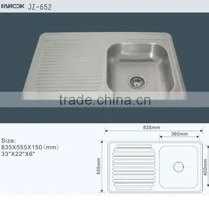 Cheap Undermount Kitchen Sink Single Bowl Single Board Kitchen Sink Export Stainless Steel Kitchen Sinks thumbnail-1