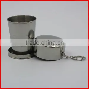 Wholesale Stainless Steel Folding Cup Folding Telescopic Cup Outdoor Folding Cup 304 Folding Cup Camping Climbing on Foot thumbnail-4
