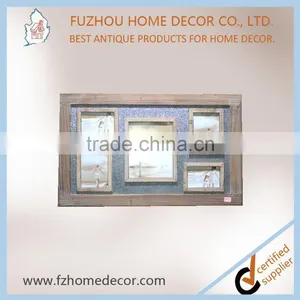 Decorative Antique Wooden Glass Photo Frame With Multi Opening thumbnail-1