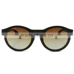 Unisex Multi Color Mirror Lenses Black Walnut Wood Sunglasses thumbnail-1