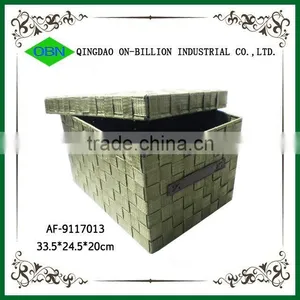 Handmade Decorative Nylon Woven Storage Box With Lid thumbnail-2
