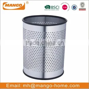 Novelty Stainless Steel Metal Wastebasket Convenient Household Trash Can thumbnail-1