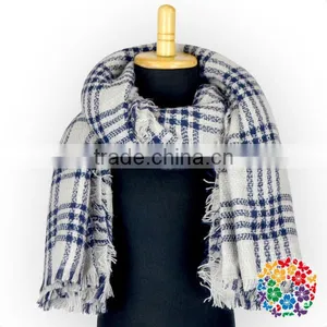 One Size Fit All Black White Lattices Winter Scarf for Lady /Girls thumbnail-1