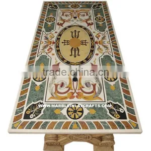 Marble Inlay Dining Table thumbnail-1