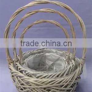 Elegant Discount Willow Basket in Round Shape for Flowers thumbnail-1