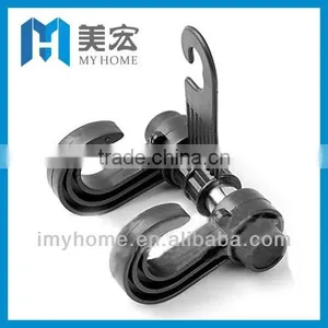 Convenient Car Hangers Double Vehicle Hangers Auto Car Seat Organizer Bag Hook Holder Caot Hanger Black thumbnail-3