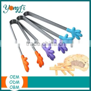 Non-Stick Silicone 5 Inch Hand Shape Mini Serving Tongs thumbnail-1