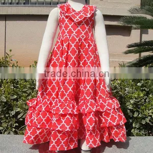 High Quality Cotton Maxi Ruffle Dresses of Diverse Colors thumbnail-1