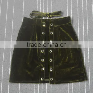 Custom Made Latest Sexy Mature Ladies Tight Mini Velvet Skirts thumbnail-4