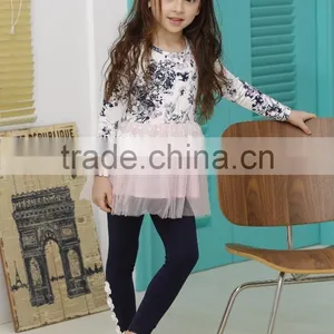 Flower Printing and Net Fabric Girls Dress thumbnail-1