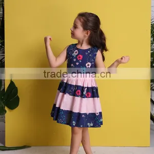 2017 New Designs Casual Girl Floral Dress Made thumbnail-1