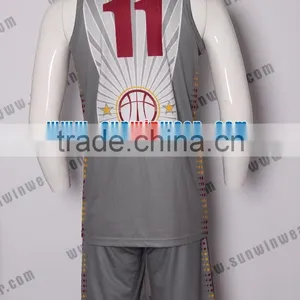 Latest Basketball Jersey Design 2016 Sublimation Good Quality Uniforms Basketball Training Wear thumbnail-6
