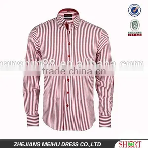 Burgundy Stripe Men's Stretch Shirts thumbnail-1
