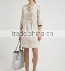 Basic Hand Lace Casual Cotton Dress Design for Pregnant Woman thumbnail-3