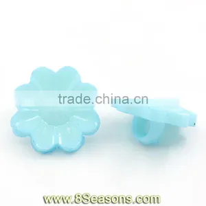 Acrylic Sewing Shank Buttons Daisy Flower Blue 16x16mm,200PCs,8Seasons thumbnail-1