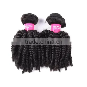 On Sale Virgin Malaysian Afro Kinky Curl Human Hair Extension thumbnail-3