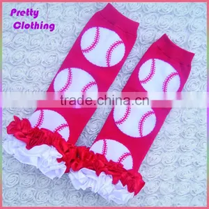 Red Kint Sports Socks for Children Ruffles Satin Knee High Baby Leg Warmer Football thumbnail-1