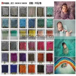 Newborn Stretch Knit Wrap Newborn Cheesecloth Wrap Baby Swaddle Wrap Photography Props thumbnail-2