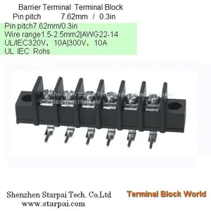 Barrier Terminal Block High Power Automotive Terminal Block Connector/Socket Pitch 7.62mm thumbnail-4