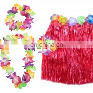 Hot Sale Cheap Beach Multi Colored Hawaiian Hula Grass Skirt GT2027 thumbnail-1