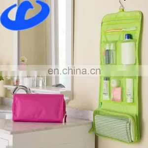 Canvas Wash Bag Foldable Organizer Multi-functional Hanging up Cosmetic Bag thumbnail-2
