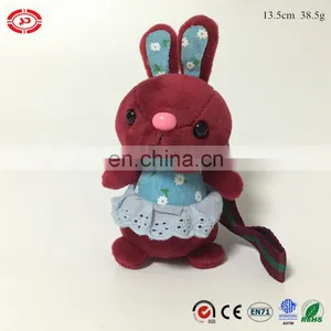 Burgundy Plush Soft Stuffed Rabbit Animal Custom Gift Keychain Toy thumbnail-1