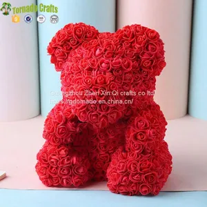 New Show High Quality 40cm Valentine Day Foam Teddy Rose Flower Bear thumbnail-5