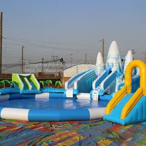 Inflatable Water Park Inflatable Aqua Park Water Slide With Swimming Pool for Sale thumbnail-1