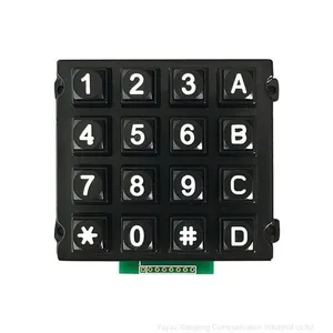 16 Keys Round Button Digital Metal Keypad for Public Telephone thumbnail-3