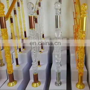 Chinese Manufacturers Acrylic Stair Handrail Stainless Steel Flooring Mounted Removable Stair Fitting thumbnail-4