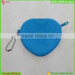 Customized Hot Sale Lovely Candy Heart Shape Zipper Silicone Coin Purse for Kids, Girls thumbnail-2