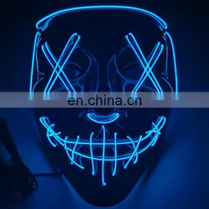 Halloween Party Promotional Party Joker Led Dress Up Adult Neon Face Masks Christmas Halloween Party Mask thumbnail-3