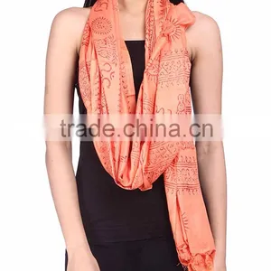 Stole Om Print Yoga Hindu Spiritual Rayon Dupatta Scarf Scarves Wholesale Amazon FBA Suplier thumbnail-5