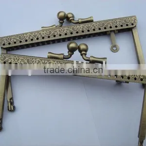 Antique Metal Purse Frame With Sewing Holes thumbnail-1