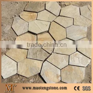 China Yellow Irregular Crazy Paving Flagstone for Walkway, Road Paving thumbnail-1