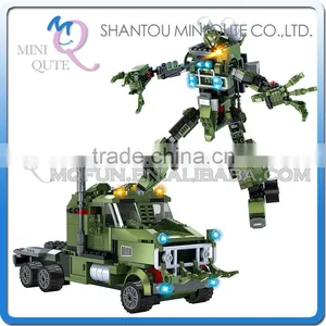 Mini Qute DIY Boy 2 in 1 Change Robot Super Hero Cars Action Figure Plastic Building Block Brick Models Educational Toy NO.25612 thumbnail-1