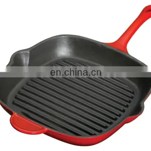 Customized Cast Iron Enamel Steak Skillet Grill Pan thumbnail-2