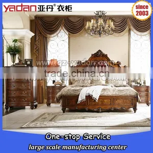 Wood Luxury Double Bed Designs With Box and Nightstand of Bedroom Furniture thumbnail-4