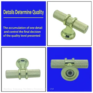 Knurled TBar Kitchen Cupboard Cabinet T-Bar Door Handle Handles Black or Gold thumbnail-5
