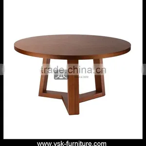 DT-070 VIP Room Round Oak Dining Table thumbnail-1