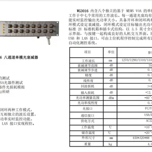 Wg3016 Octal Channel Single Mode Adjustable Optical Attenuator thumbnail-4