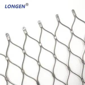 Wholesale Price for 50*92mm Diagonal Size Stainless Steel Wire Rope Ferrule Mesh for Safety Nets and Zoo thumbnail-2