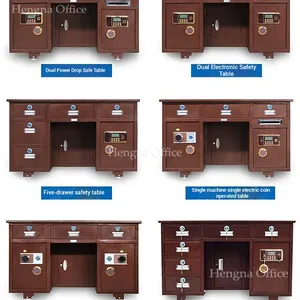Secure Bank Office Desk With Electronic Password Locker for Financial Services; Durable Cold Rolled Steel for Commercial Use thumbnail-5